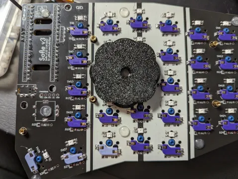 Mounting puck attached to PCB