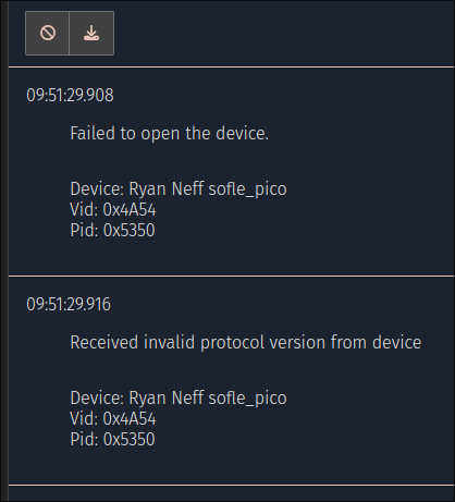 via errors